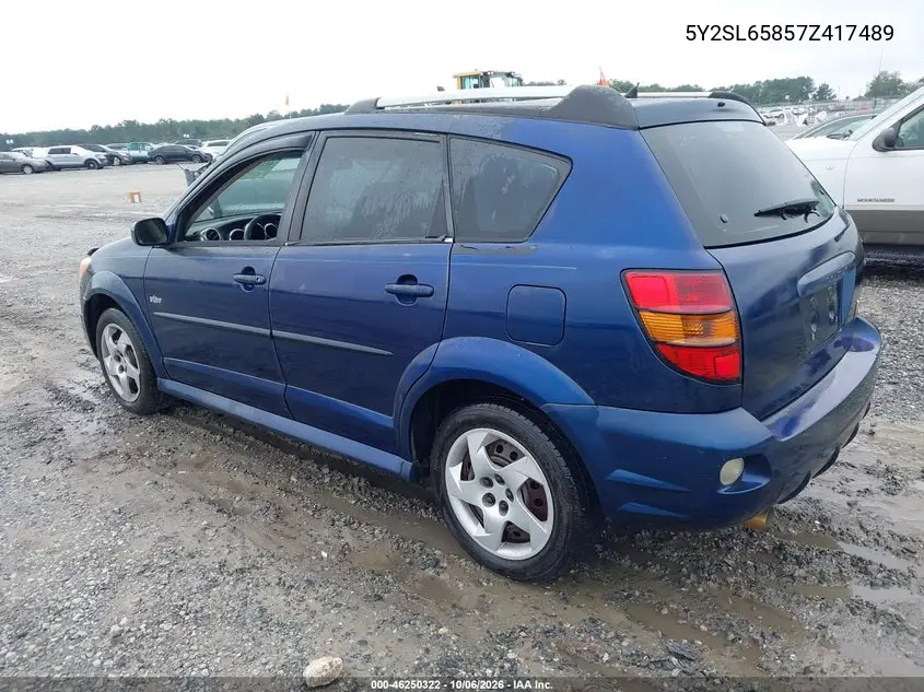 2007 PONTIAC VIBE VIN 5Y2SL65857Z417489 — фото 3