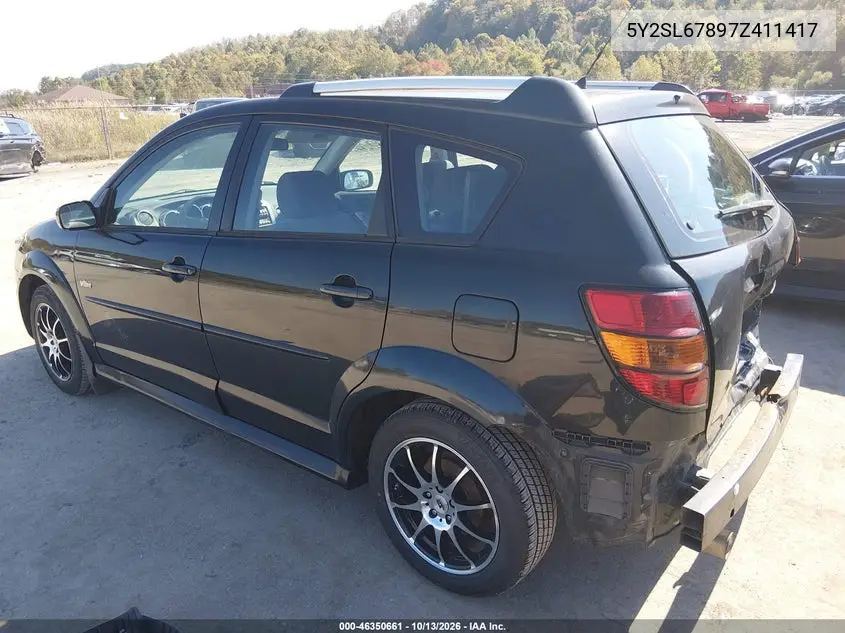 2007 PONTIAC VIBE VIN 5Y2SL67897Z411417 — фото 3