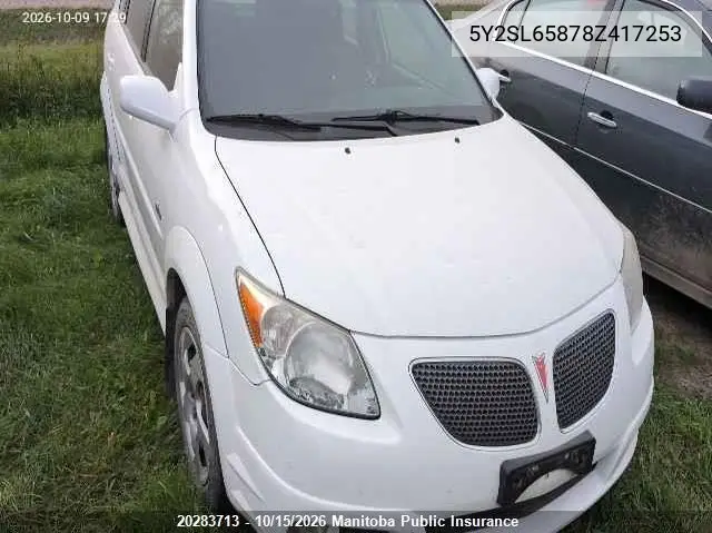 PONTIAC VIBE 2008, VIN 5Y2SL65878Z417253