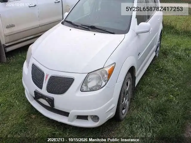2008 PONTIAC VIBE VIN 5Y2SL65878Z417253 — фото 2