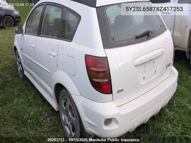 2008 PONTIAC VIBE VIN 5Y2SL65878Z417253 — фото 3
