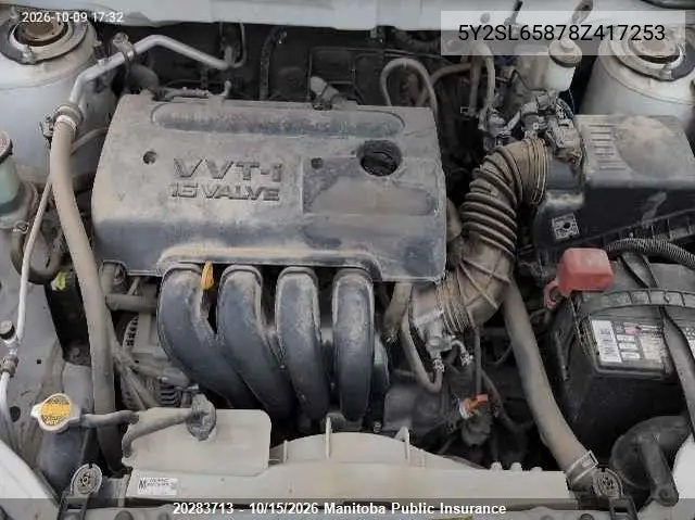 2008 PONTIAC VIBE VIN 5Y2SL65878Z417253 — фото 9