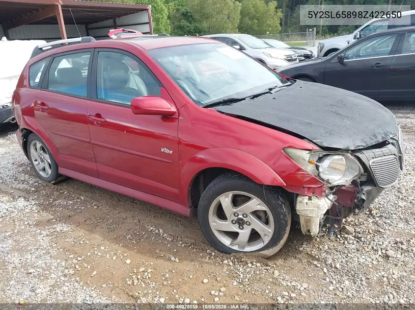 PONTIAC VIBE 2008, VIN 5Y2SL65898Z422650