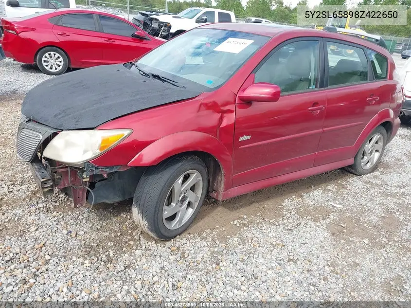 2008 PONTIAC VIBE VIN 5Y2SL65898Z422650 — фото 2