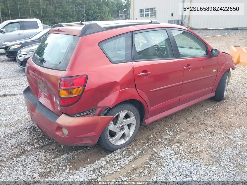 2008 PONTIAC VIBE VIN 5Y2SL65898Z422650 — фото 4
