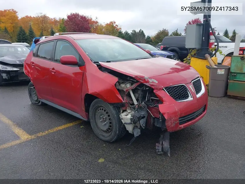 PONTIAC VIBE 2009, VIN 5Y2SM67009Z417343