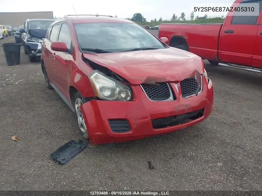 PONTIAC VIBE 2010, VIN 5Y2SP6E87AZ405310