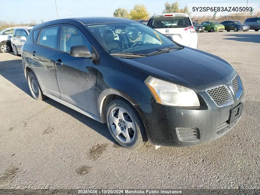 PONTIAC VIBE 2010, VIN 5Y2SP6E83AZ405093