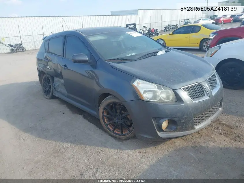 PONTIAC VIBE 2010, VIN 5Y2SR6E05AZ418139