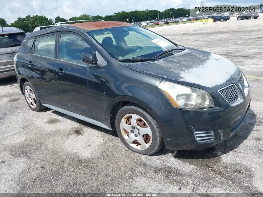 PONTIAC VIBE 2010, VIN 5Y2SP6E85AZ403264