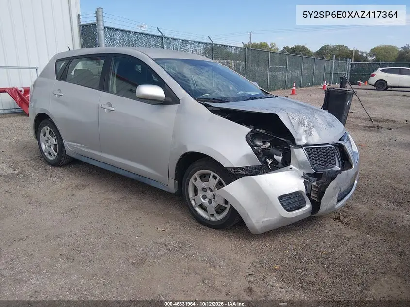 PONTIAC VIBE 2010, VIN 5Y2SP6E0XAZ417364