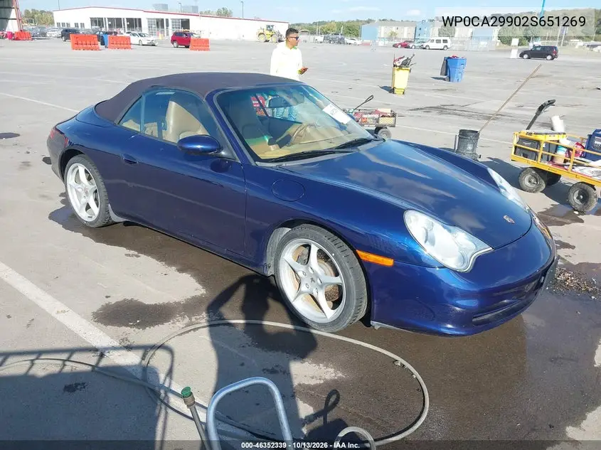 PORSCHE 911 2002, VIN WP0CA29902S651269