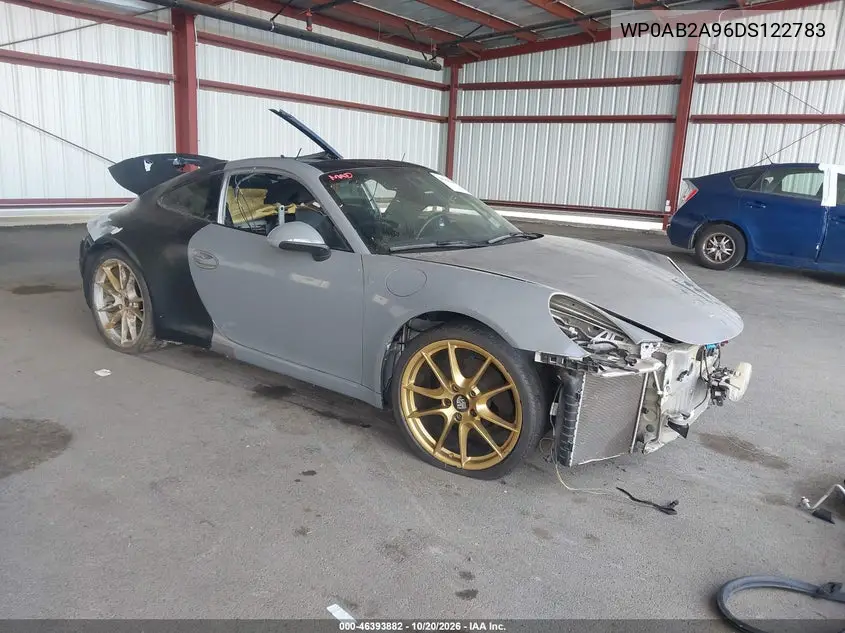 PORSCHE 911 2013, VIN WP0AB2A96DS122783