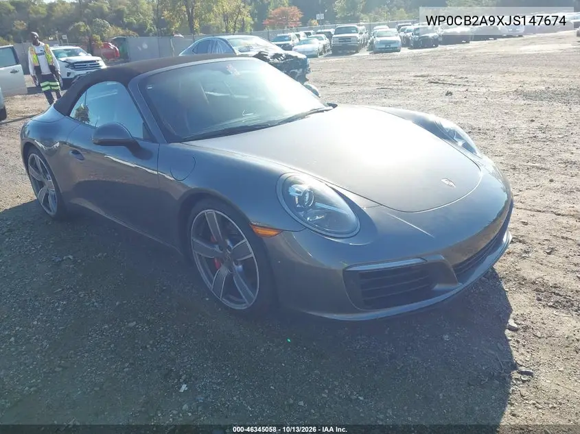 PORSCHE 911 2018, VIN WP0CB2A9XJS147674