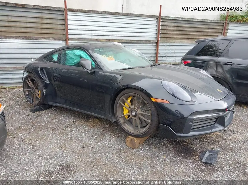 PORSCHE 911 2022, VIN WP0AD2A90NS254983