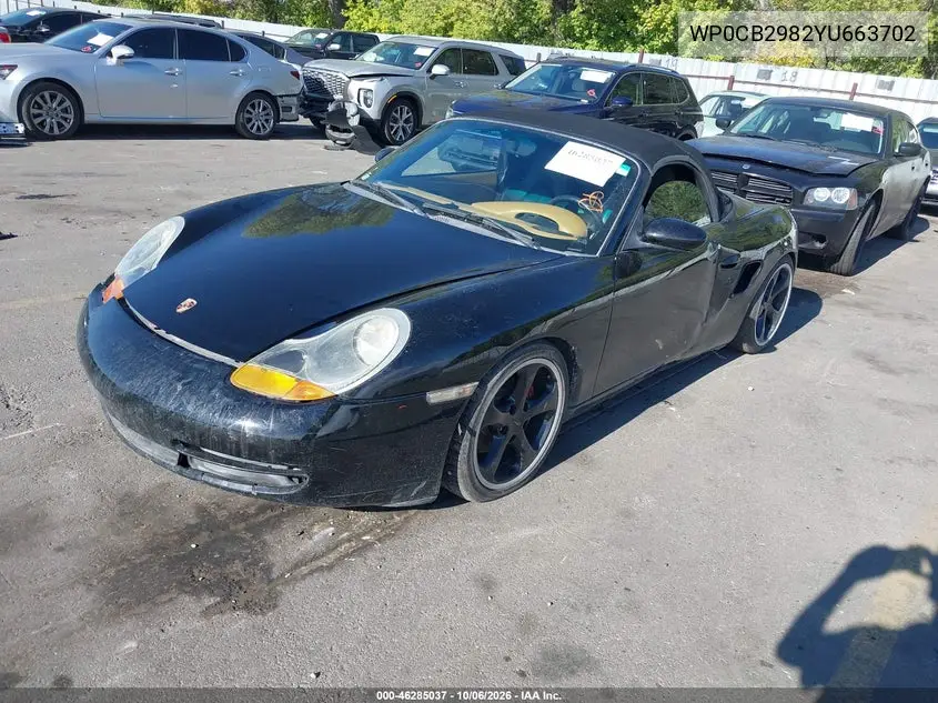 2000 PORSCHE BOXSTER VIN WP0CB2982YU663702 — фото 2