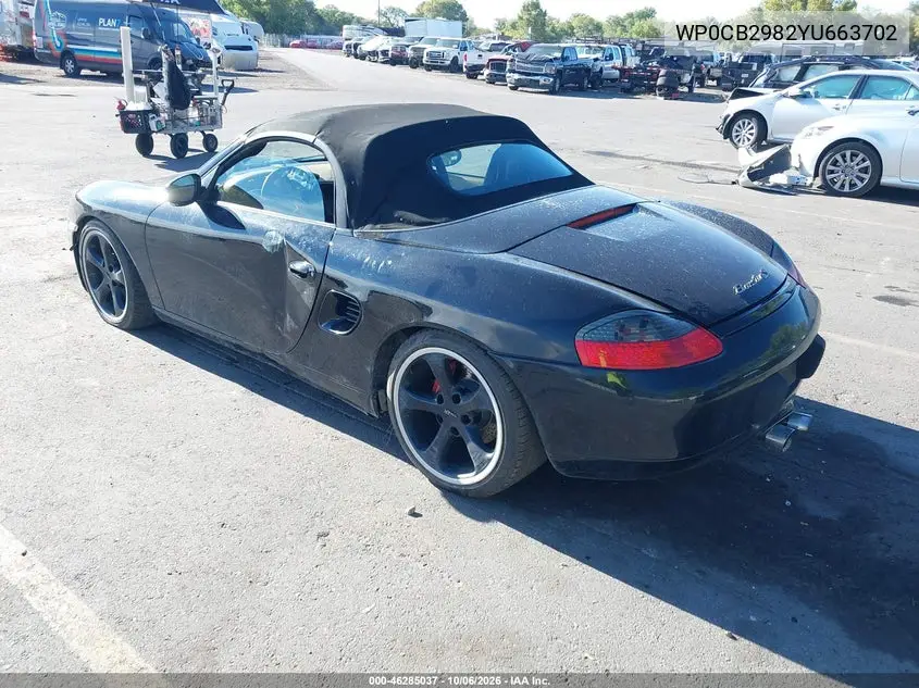 2000 PORSCHE BOXSTER VIN WP0CB2982YU663702 — фото 3