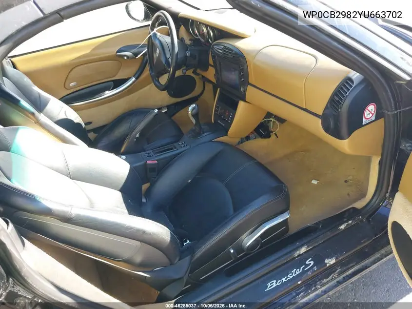 2000 PORSCHE BOXSTER VIN WP0CB2982YU663702 — фото 5