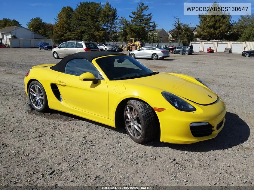 PORSCHE BOXSTER 2013, VIN WP0CB2A85DS130647