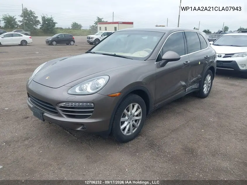 2012 PORSCHE CAYENNE VIN WP1AA2A21CLA07943 — фото 2