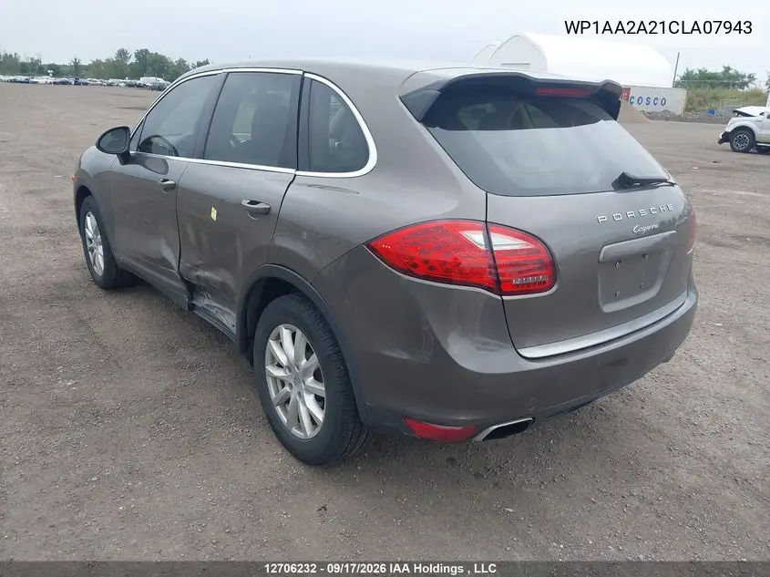 2012 PORSCHE CAYENNE VIN WP1AA2A21CLA07943 — фото 3