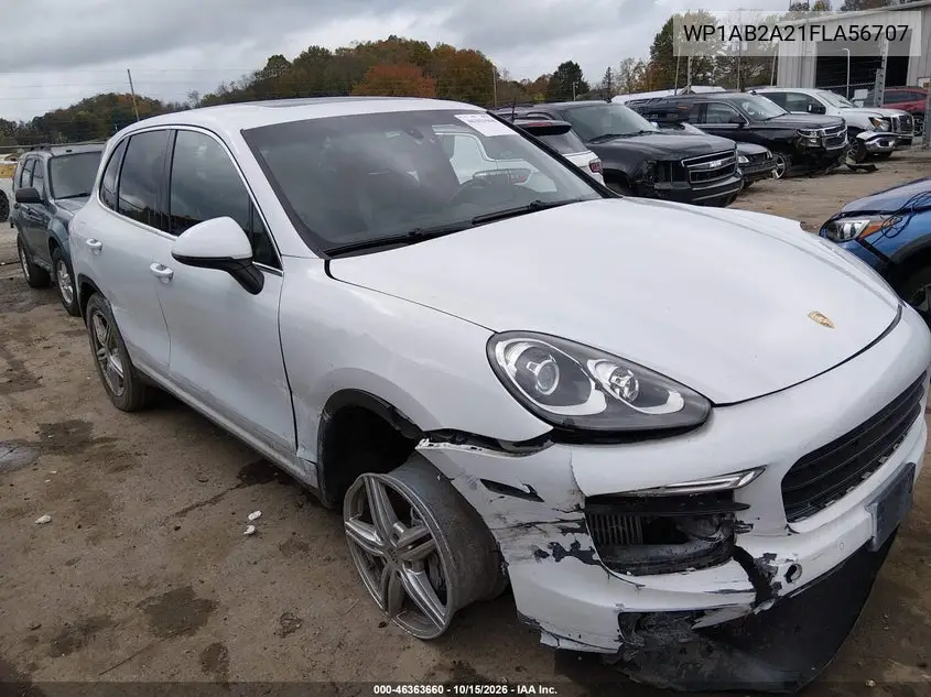 PORSCHE CAYENNE 2015, VIN WP1AB2A21FLA56707