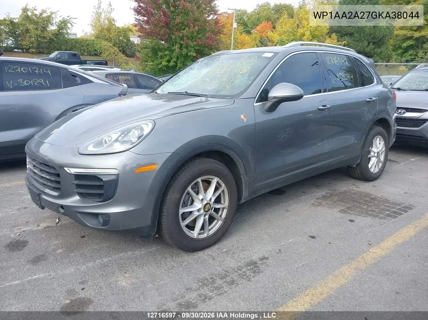 2016 PORSCHE CAYENNE VIN WP1AA2A27GKA38044 — фото 2