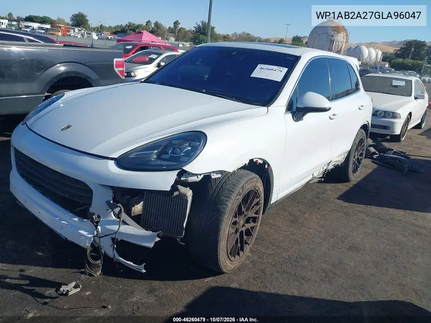 2016 PORSCHE CAYENNE VIN WP1AB2A27GLA96047 — фото 2