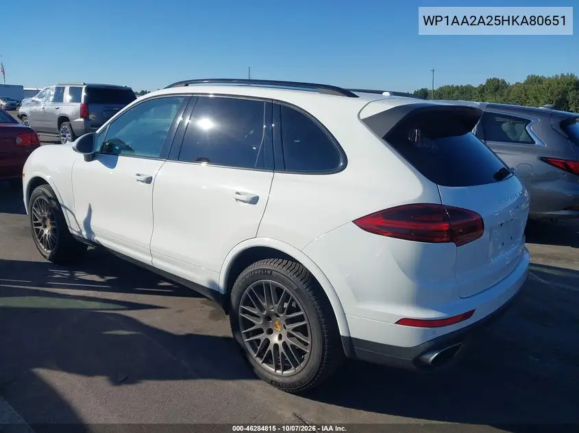 2017 PORSCHE CAYENNE VIN WP1AA2A25HKA80651 — фото 3