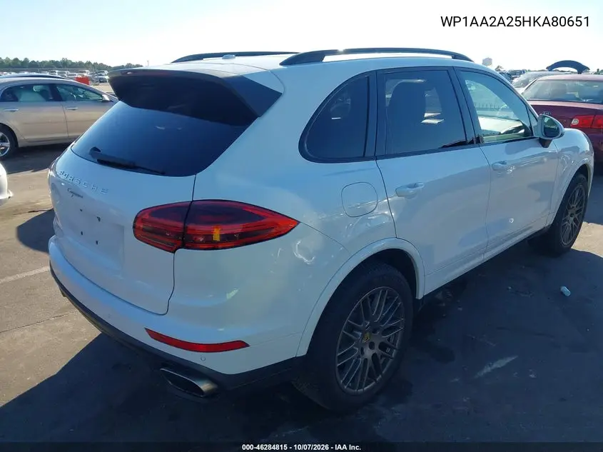 2017 PORSCHE CAYENNE VIN WP1AA2A25HKA80651 — фото 4