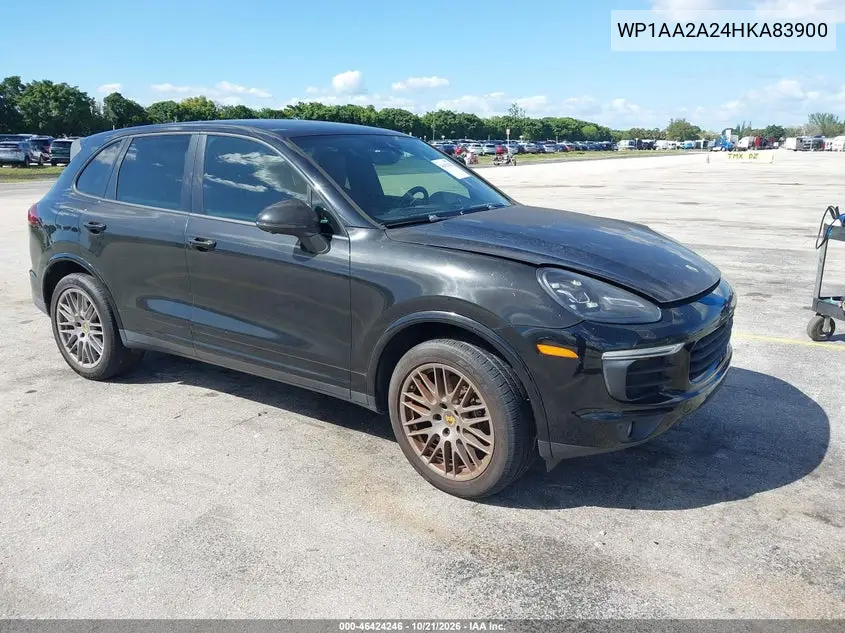 PORSCHE CAYENNE 2017, VIN WP1AA2A24HKA83900