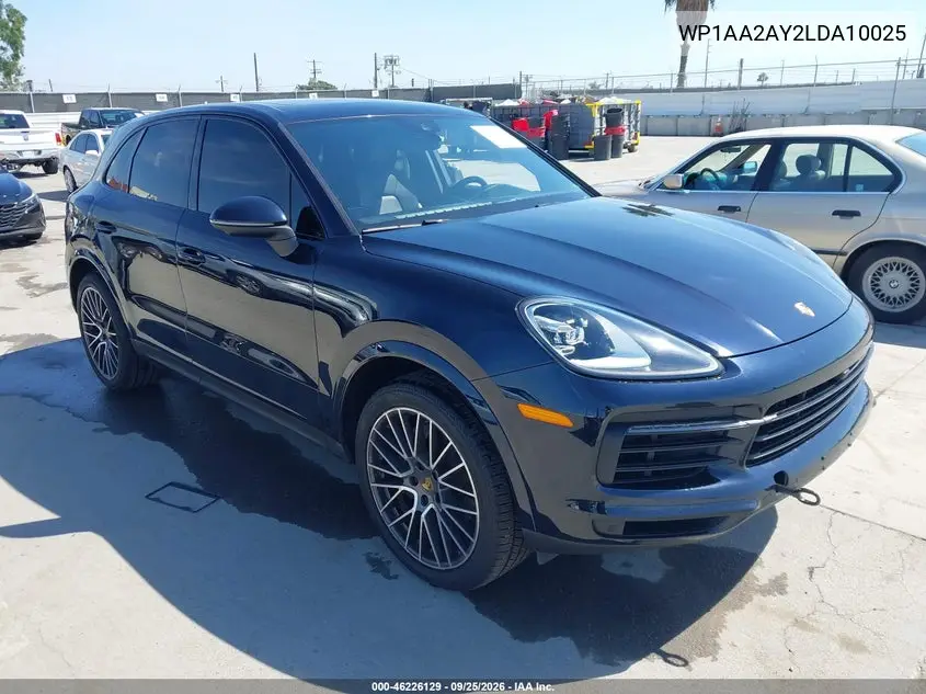 PORSCHE CAYENNE 2020, VIN WP1AA2AY2LDA10025