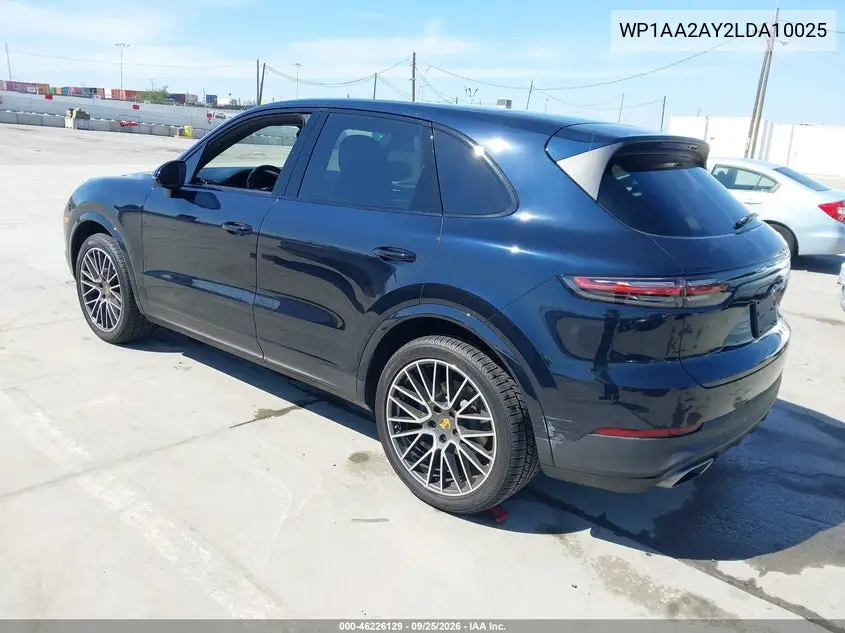 2020 PORSCHE CAYENNE VIN WP1AA2AY2LDA10025 — фото 3