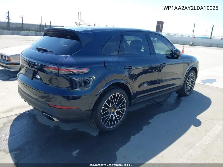 2020 PORSCHE CAYENNE VIN WP1AA2AY2LDA10025 — фото 4