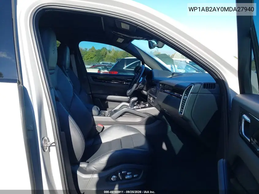 2021 PORSCHE CAYENNE VIN WP1AB2AY0MDA27940 — фото 5
