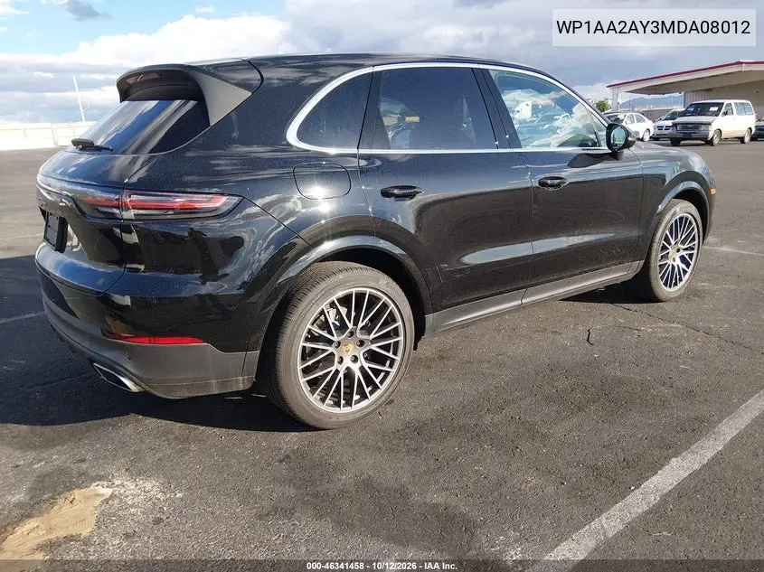 2021 PORSCHE CAYENNE VIN WP1AA2AY3MDA08012 — фото 4