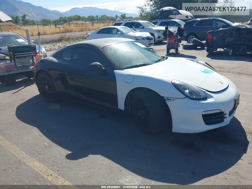 PORSCHE CAYMAN 2014, VIN WP0AA2A87EK173477