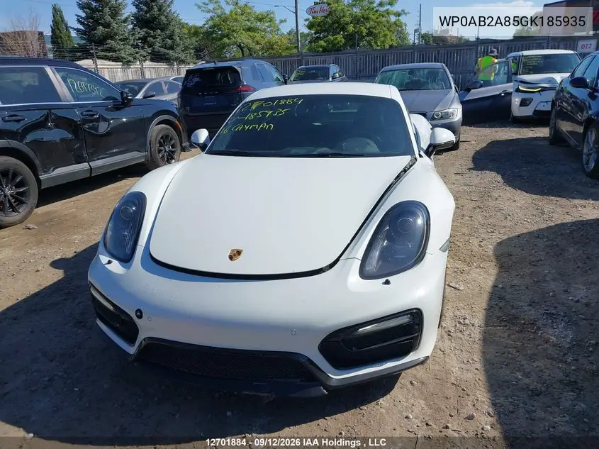 2016 PORSCHE CAYMAN VIN WP0AB2A85GK185935 — фото 12