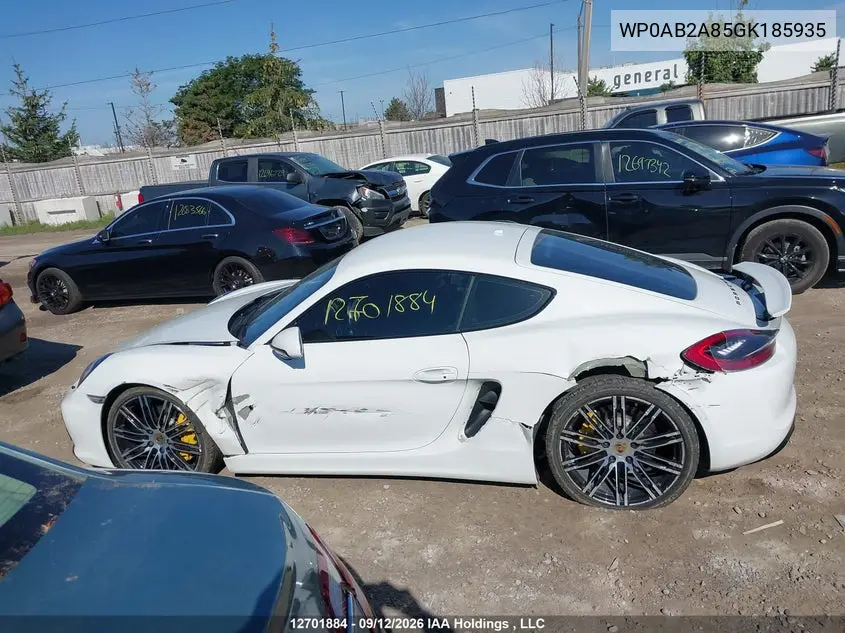 2016 PORSCHE CAYMAN VIN WP0AB2A85GK185935 — фото 14