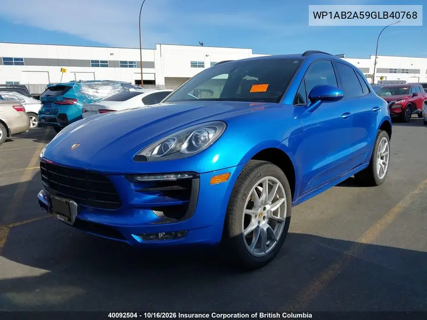 2016 PORSCHE MACAN VIN WP1AB2A59GLB40768 — фото 2