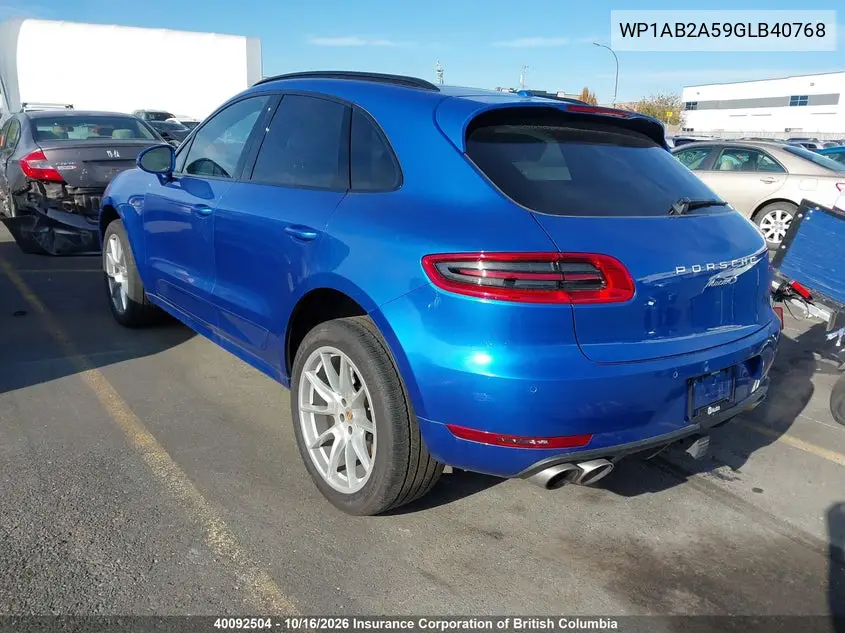 2016 PORSCHE MACAN VIN WP1AB2A59GLB40768 — фото 3
