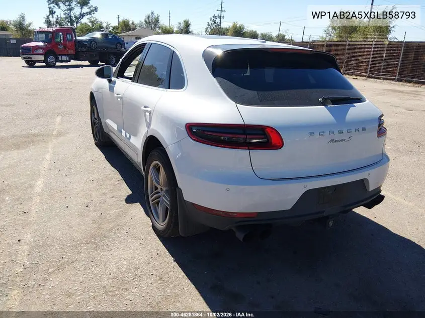 2016 PORSCHE MACAN VIN WP1AB2A5XGLB58793 — фото 3