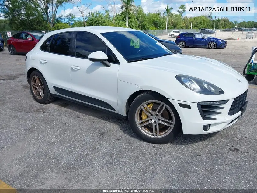 PORSCHE MACAN 2017, VIN WP1AB2A56HLB18941