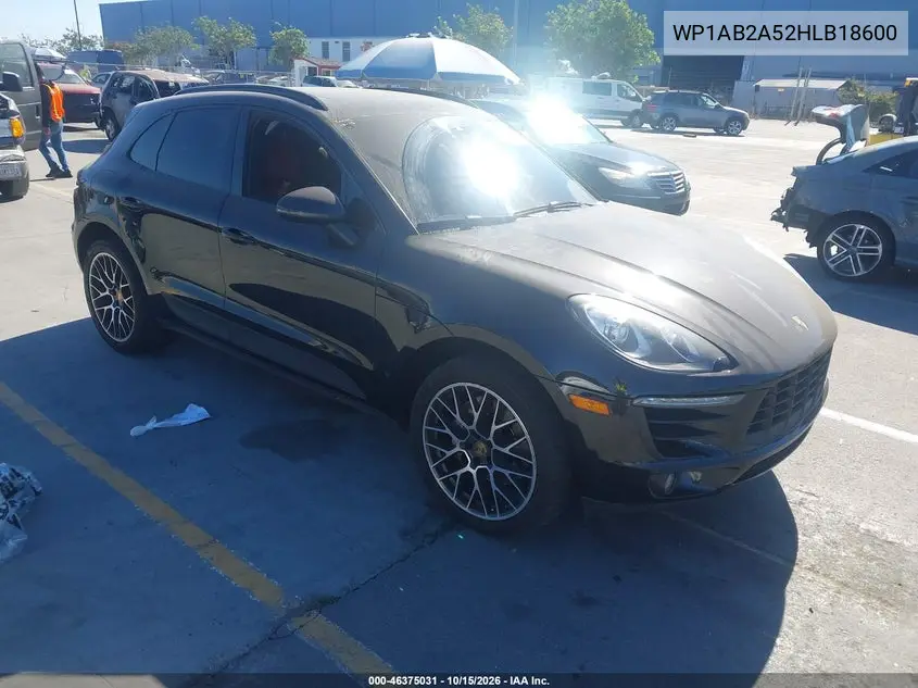 PORSCHE MACAN 2017, VIN WP1AB2A52HLB18600