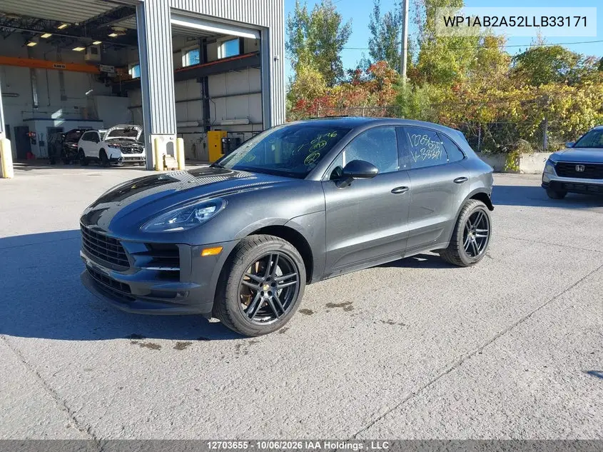 2020 PORSCHE MACAN VIN WP1AB2A52LLB33171 — фото 2