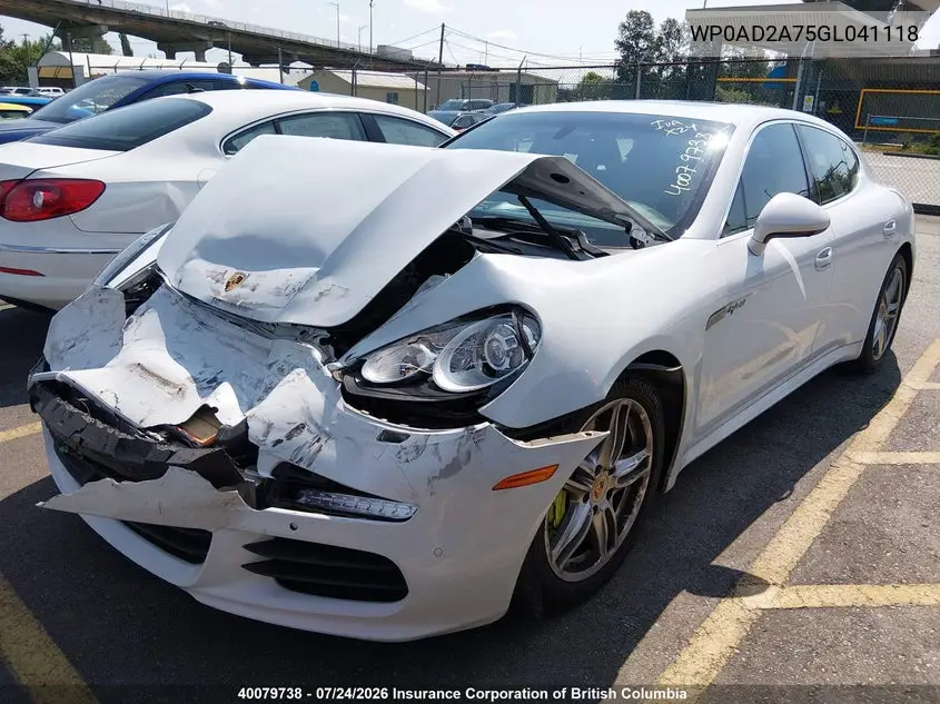 2016 PORSCHE PANAMERA VIN WP0AD2A75GL041118 — фото 2