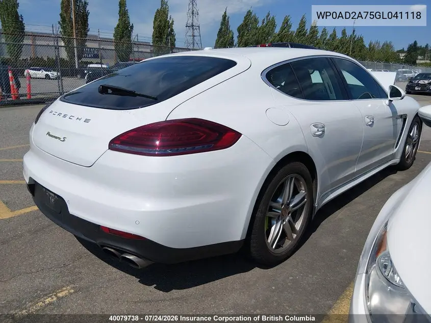 2016 PORSCHE PANAMERA VIN WP0AD2A75GL041118 — фото 4