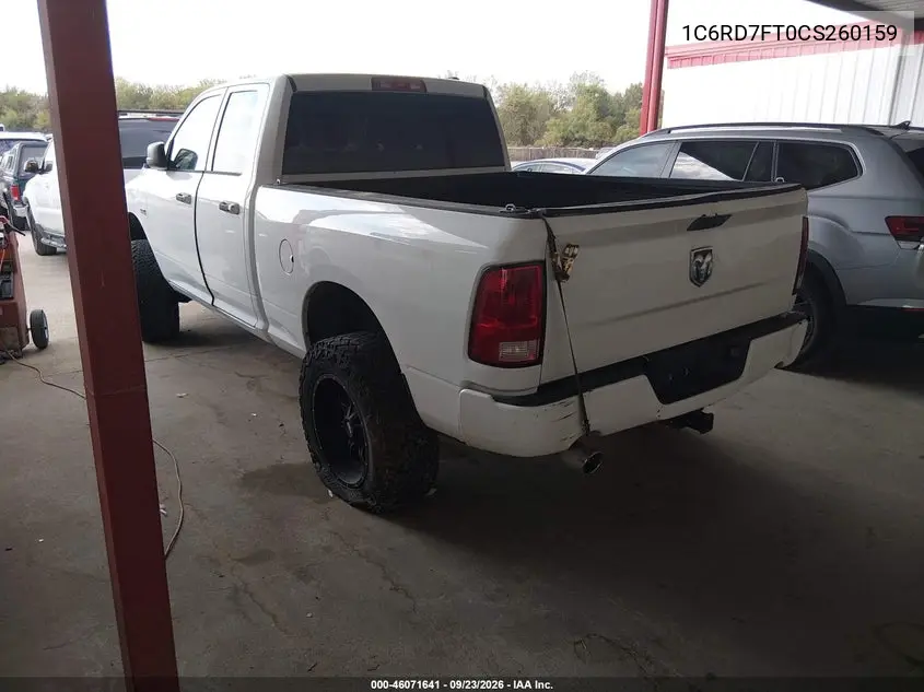 2012 RAM 1500 VIN 1C6RD7FT0CS260159 — фото 3