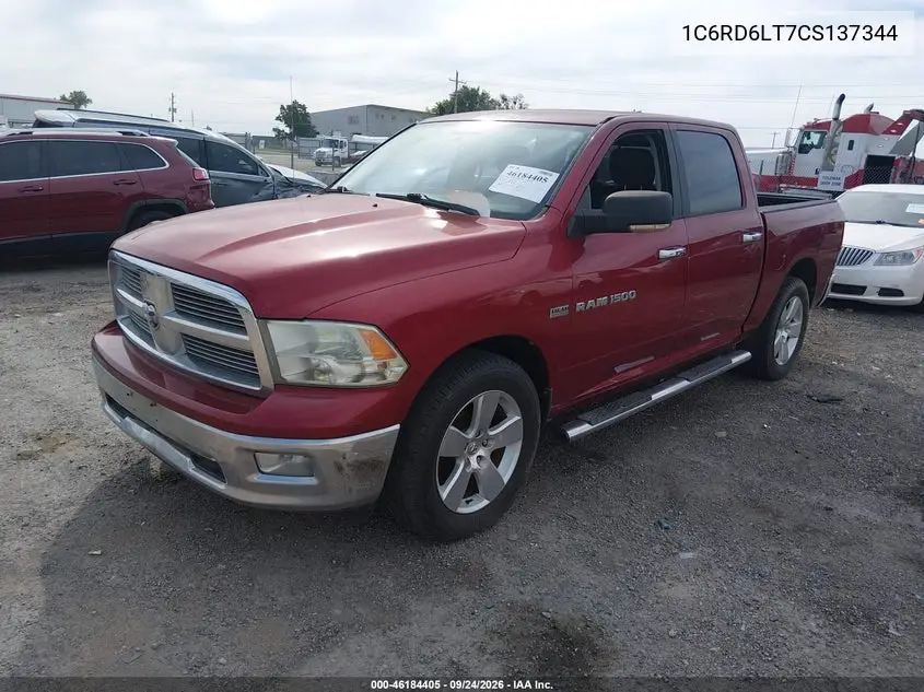 2012 RAM 1500 VIN 1C6RD6LT7CS137344 — фото 2