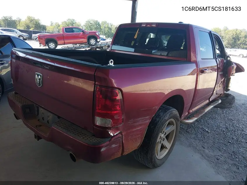 2012 RAM 1500 VIN 1C6RD6MT5CS181633 — фото 4